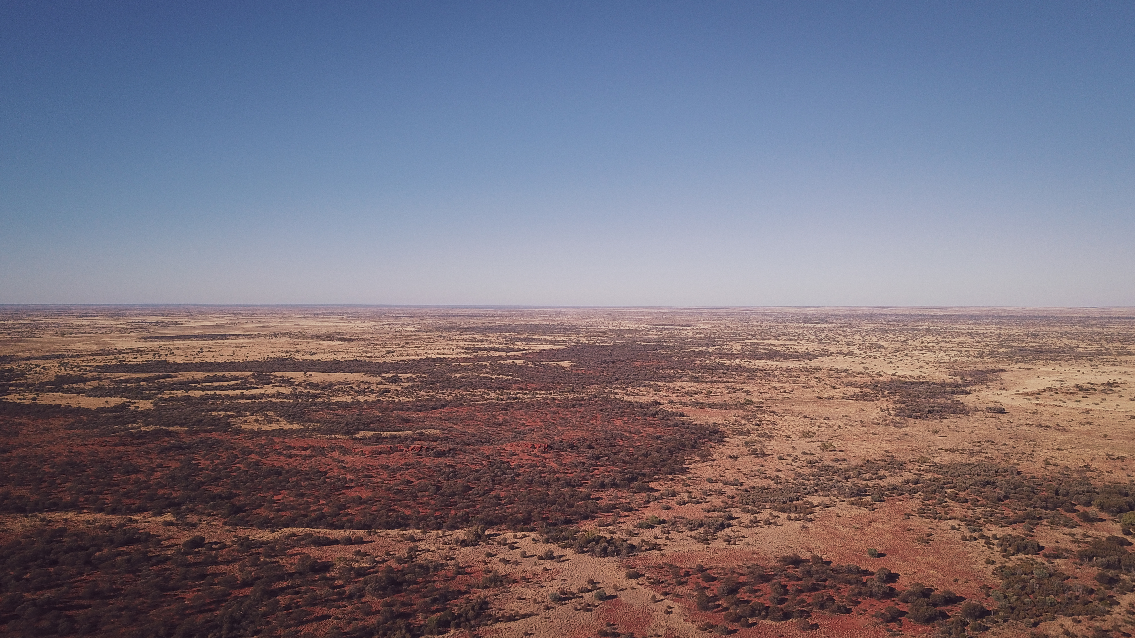 Wide landscape of the semi arid environment photographed from the air